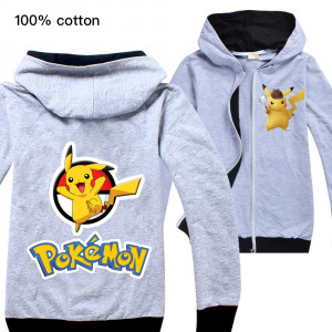 Pikachu Gray Zipped Jacket
