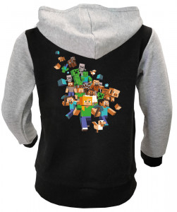 Tepláková bunda na zip Minecraft Black Gray