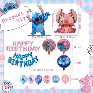 34x Birthday inflatable balloons Lilo and Stitch