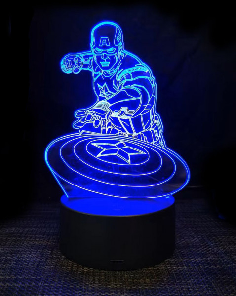 3D LED Captain America lamp