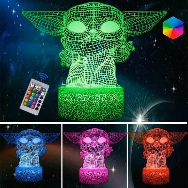 3D LED lampička Yoda