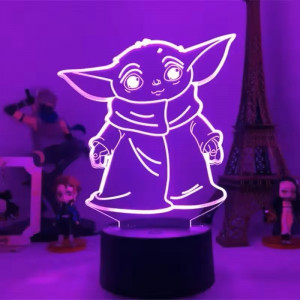 3D LED lampička Baby Yoda