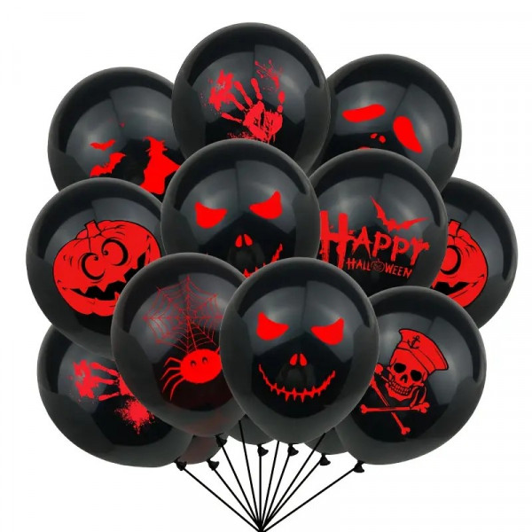 10pcs Halloween black inflatable balloons