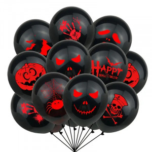 10pcs Halloween black inflatable balloons