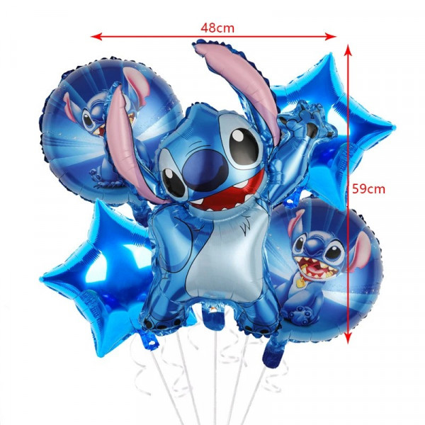 5x Inflatable balloons Lilo and Stitch